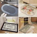 Living Room Space Diatomaceous Earth Bath Mat with Non-Slip and Quick-Drying