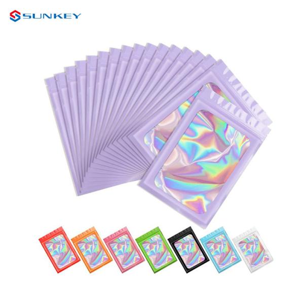 Buy cheap Food Waterproof Moisture Proof Mylar Bags Custom With Zipper Holographic Packaging Bag from wholesalers