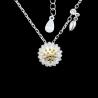Buy cheap Romantic Cute Accessory Silver Cubic Zirconia Necklace For Girls / Silver 925 Daisy Chain Necklace With Leaves from wholesalers