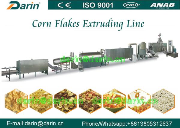 Commercial Corn flakes making machine / Corn Chips snack food extruder