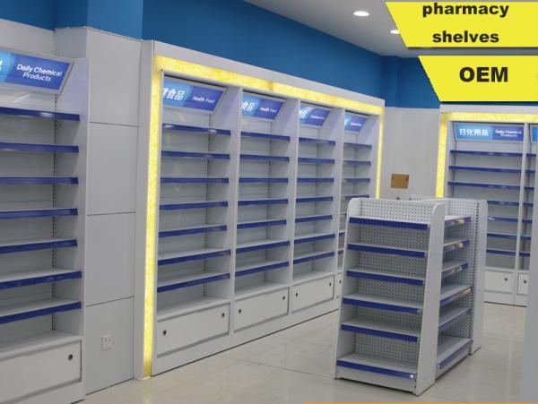 Buy cheap Light Duty Single Side Retail Pharmacy Shelving Units Elegant Design from wholesalers