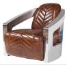 Buy cheap Stainless Steel Antique Leather Armchairs For Leisure Room from wholesalers