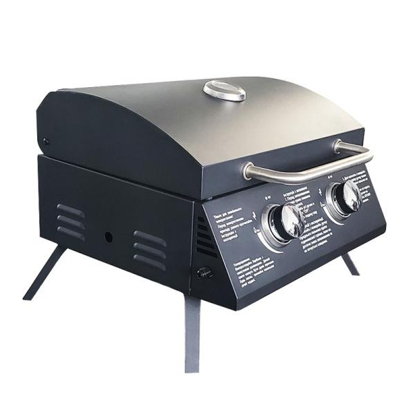 Outdoor Stainless Steel Gas BBQ Grill Smoker Barbecue Smoke Stove with Large