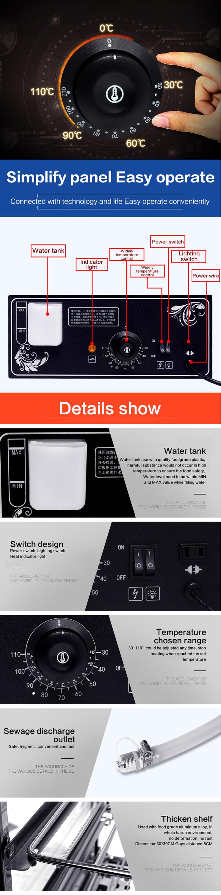 Energy-saving Function Countertop Electric Food Display Warmer Dimsum Steamer Machine