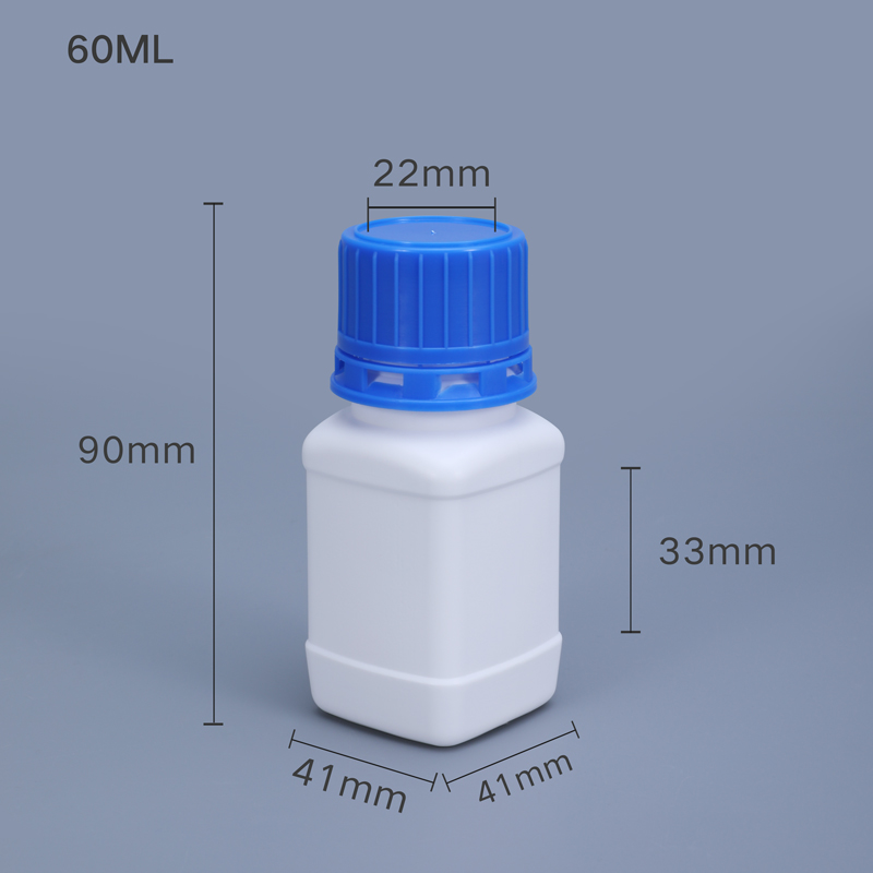60ml Square Plastic Laboratory Polylab Reagent Bottle For Scientific Experiment ODM