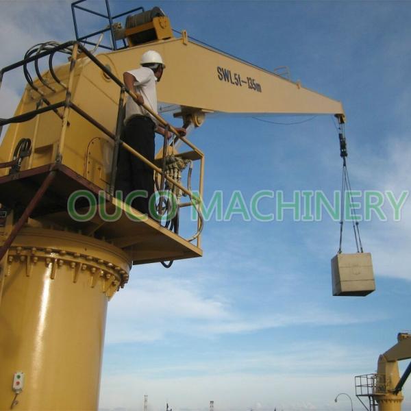 Buy cheap 5T 13.5M Deck Fixed Boom Hydraulic Marine Cranes from wholesalers