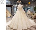 Buy cheap Luxury Champagne Ladies Bridal Gown , Tulle Lantern Long Sleeve Bridal Dresses from wholesalers