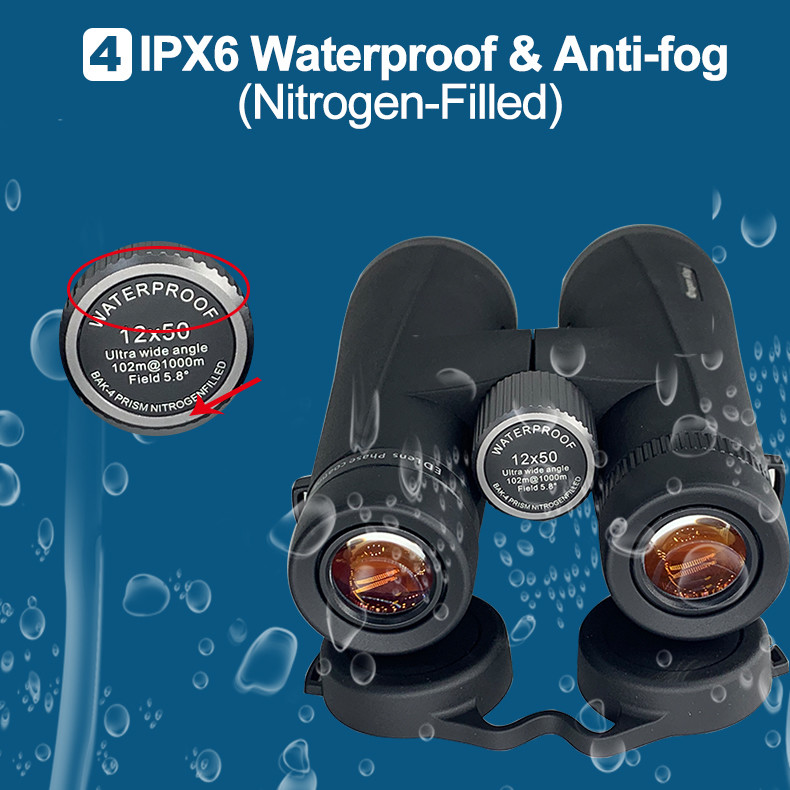 HD IPX6 Waterproof Powerful Monocular Telescope 12x50 With SMC Coating