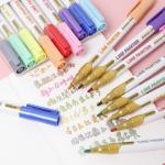 Double line outline pen 9 colors marker highlighter color marker fluorescence