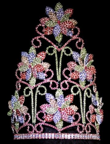 Buy cheap Spring 3D flowers for Easter pageant crowns custom flowers crowns lovely girls pageant crowns and tiaras pai crown from wholesalers