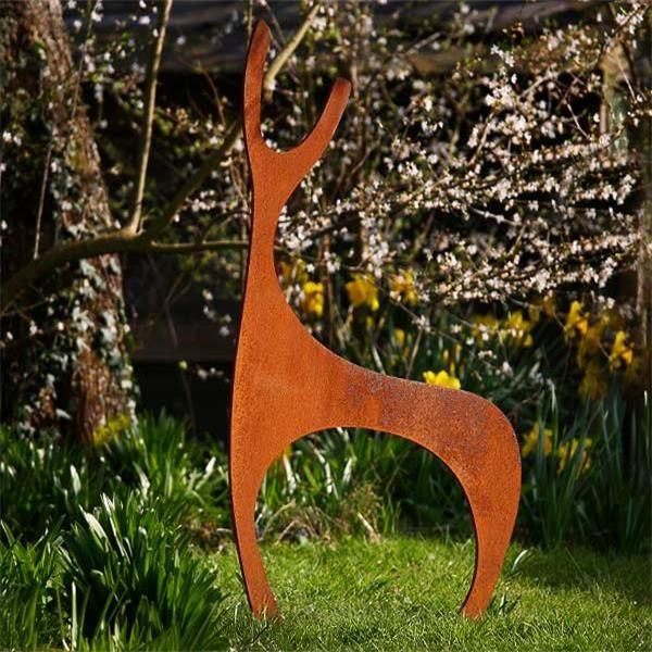 Buy cheap Contemporary Rusty Metal Garden Ornaments Corten Steel Deer Lawn Sculpture from wholesalers