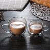 Buy cheap OEM High Borosilicate Handle Heat Resistant Double Wall Clear Coffee Glass from wholesalers