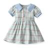 Buy cheap Plaid Lapel Bubble Short Sleeved Princess Dress Summer Children'S Clothing from wholesalers