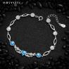 Buy cheap 6.2g 0.21m Sterling Silver Jewelry Bracelets Inlaid Geometric 925 Blue Topaz Bracelet from wholesalers