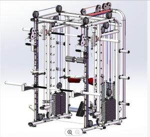 Wholesale Mutli Functional Station Home Gym Equipment Chest Leg Curl Press Smith Machine with Squat Power Rack from china suppliers