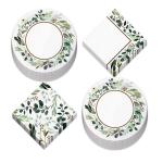 Green Birthday Decor Compostable Disposable Paper Tableware
