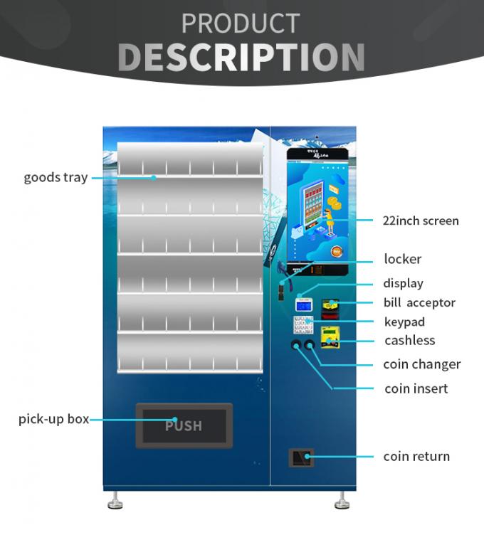 Adjustable Temperature Custom Made Vending Machine For Mask Skin Care Products
