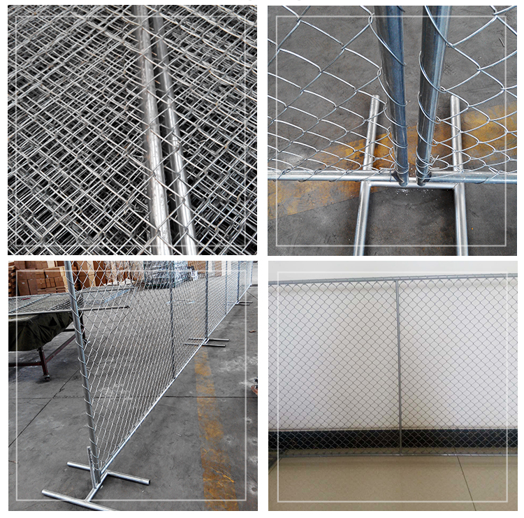 Custom PVC Coated Carbon Steel Wire Temporary Chain Link Fence