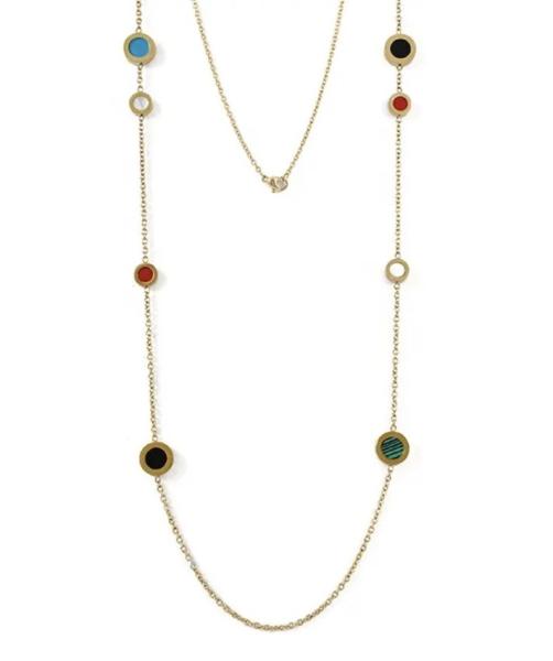 Buy cheap Multicolor Resin Beaded Chain Long Scatter Necklace Red Blue Green Orange from wholesalers