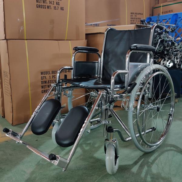 Buy cheap Multifunctional Folding Steel Wheelchair With Detachable Desk Armrest Elevating Footrest from wholesalers
