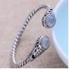 Buy cheap Sterling Silver Cable Bracelet with Chalcedony Open Adjustable Cuff Bracelet (XH049954WWHITE) from wholesalers