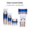 Buy cheap 50ml 100ml Glass Emulsion Bottle Dark Blue Gradual Finish Fine Flash from wholesalers