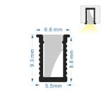 Square Recessed LED Profiles , LED Strip Aluminum Channel 6063 Alloy Material