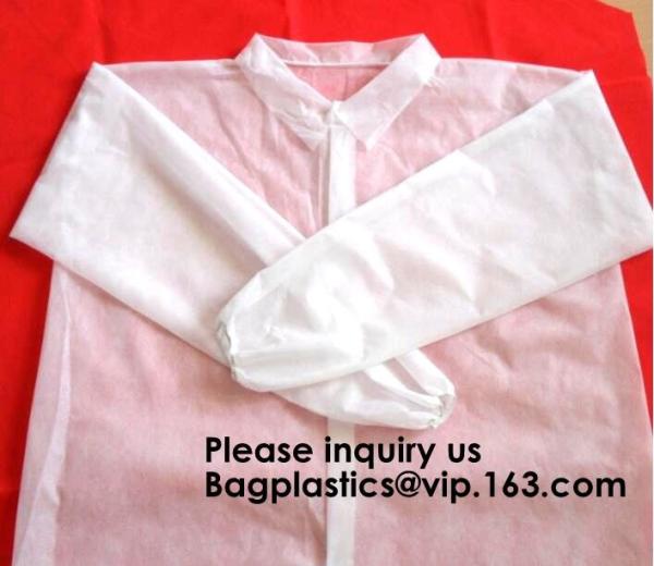SMS Disposable Hooded White Coveralls Suit Chemical Protective Elastic Wrist