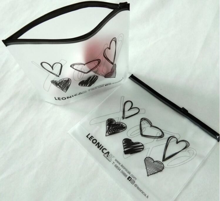 matt frosted PVC slider zipper bag plastic bag with zipper/pvc zipper lock slider bag/resealable pvc slider zip poly bag