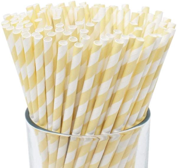 Buy cheap Yellow And White Striped Paper Straws from wholesalers