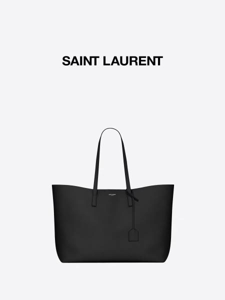 Buy cheap 1.4lb Textured Leather Branded Ladies Handbag Black YSL Calfskin Bag East West from wholesalers