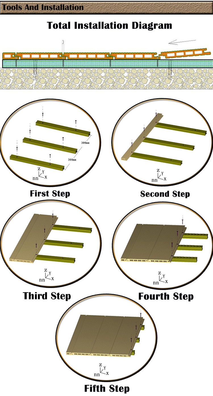 Easy Installment PVC Plastic Wood Look Flooring Modern Design Style for Outdoor Indoor