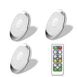 Buy cheap 55LM Wireless Color Changing Puck Lights / 0.8w Remote Control Closet Light from wholesalers