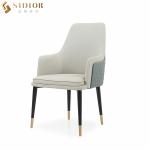 American Style 81cm High Back Faux Leather Dining Chairs With Chrome Legs