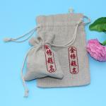 Recycled Jute Drawstring Bag Portable Hot Stamping Logo For Christmas Gift