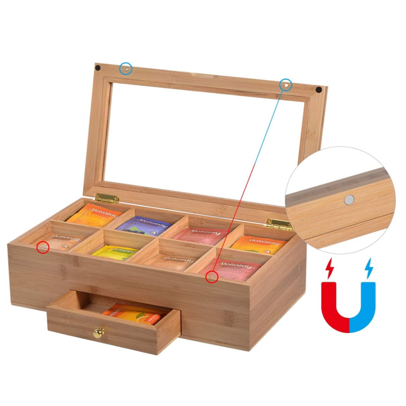 Product Storage Box 8 Compartments 1 Drawer for Brushes Teabag Eyeshadow Lotions Lipstick Nail Polish Rectangle Design