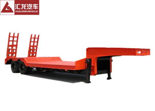 Anti - Shock Tyre Heavy Duty Trailer Concave Low Bed Trailer Dual Line Brake