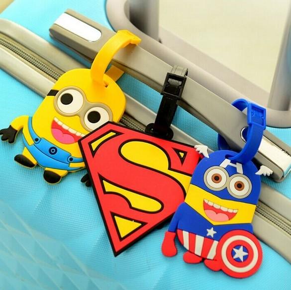 Eco-friendly Customized Embossed Cartoon Rubber Soft PVC Luggage Tag for Travel