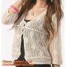 Buy cheap Women Fashion Lace Cardigan Plus Size Hollow out Crochet Knitted Sweater Casual Blouses Autumn Tricotado from wholesalers