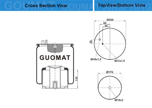 Buy cheap Replacement Air Suspension Contitech 4885 N1 P02 / 4885N1P02 Cf Gomma 1TS260-20 from wholesalers