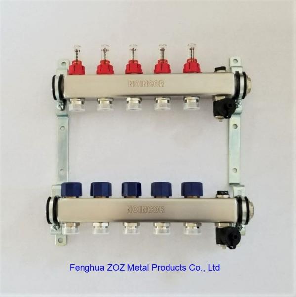 stainless steel 5 ports flow meter manifold, radiant heating manifold, pump