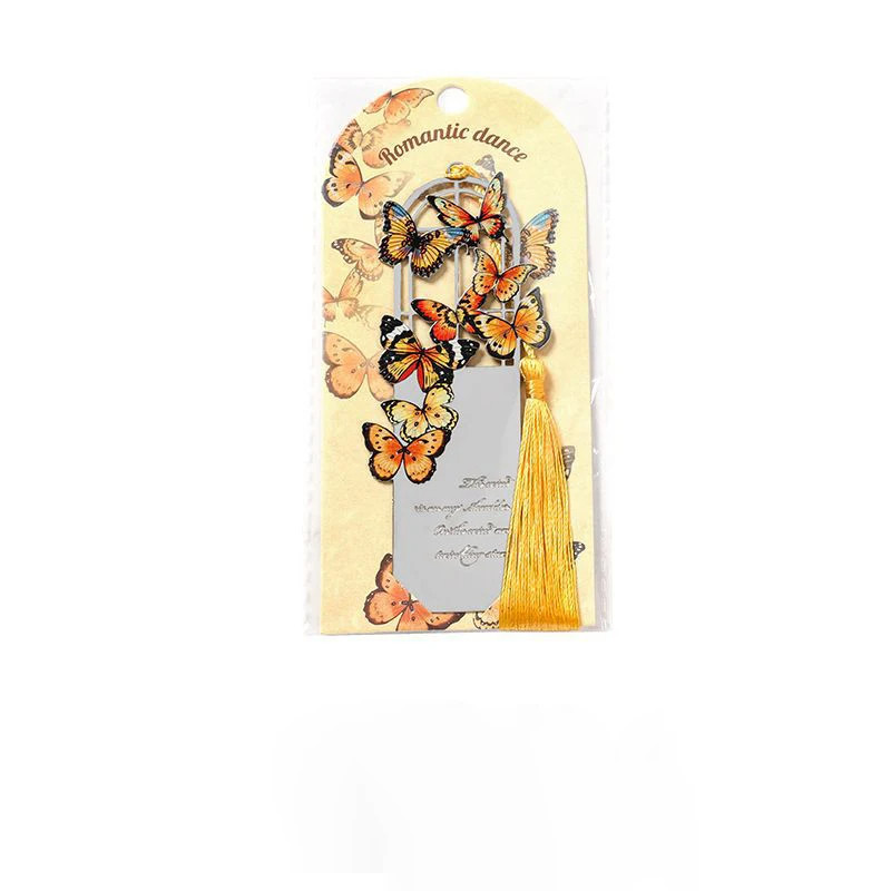 Custom Metal Bookmark butterfly Tassel Hollow Metal Bookmarks
