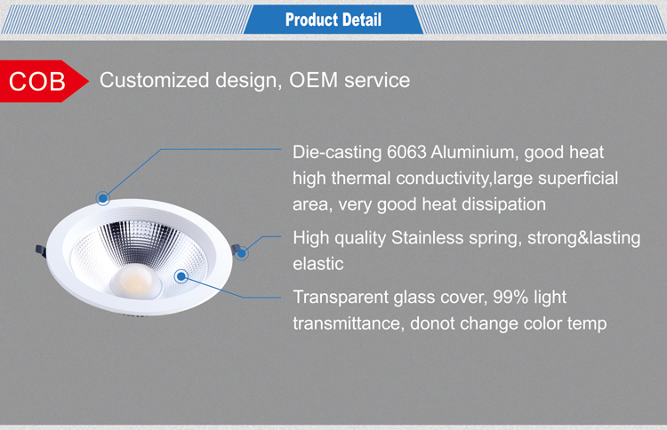 COB Recessed LED downlight 20w
