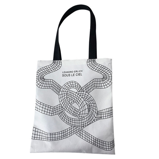 2022 Factory Customize Reusable Shopping Bag Fashion Women Canvas Tote Printing Eco Shopper Bags Shoulder Bags handbag