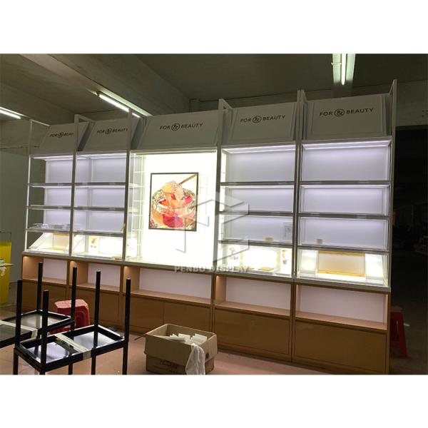 Buy cheap 3mm MDF Skincare Display Shelves For Cosmetic Shop Monomer Design from wholesalers