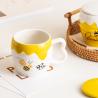 Buy cheap Cartoon Bee Ceramic Coffee Mug With Lid Pottery Office Breakfast Cup Porcelain Latte Cups from wholesalers