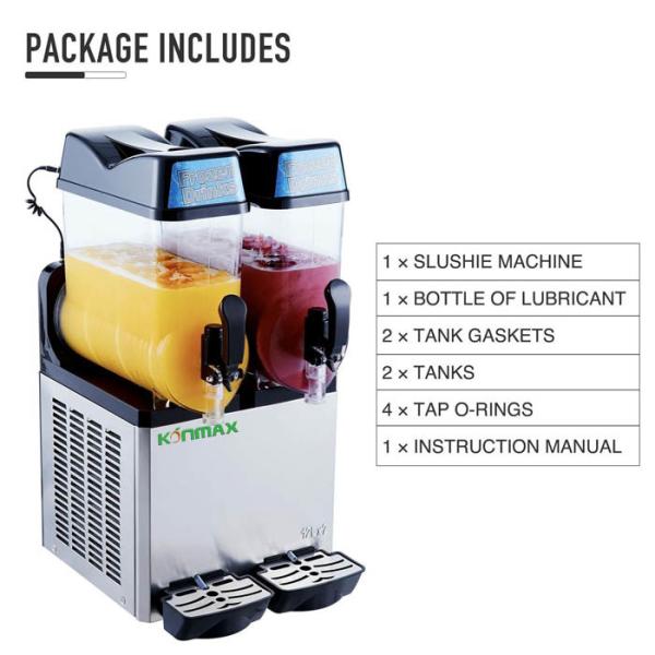 Buy cheap 2 Bowl Granita Slush Machine ACC Compressor Double R404a Cocktail from wholesalers