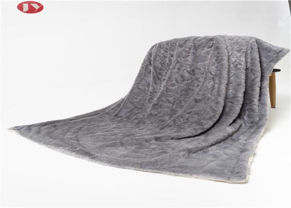 Home Textiles Plush Fur Blanket Knitted Darker Gray Animal Rabbit Fur Blanket