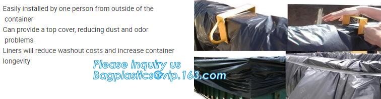 extra lagrge woven PE drawstring dumpster container liner for garbage truck,40 yard polyethylene woven drawstring dumpst