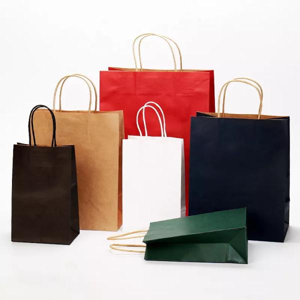 Buy cheap Takeout Packaging Paper Bag Logo Printing Varnishing Kraft Paper Bag TUV from wholesalers